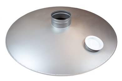 stainless steel domed cover assembly with inspection plugs for dust control and avoid any product contamination