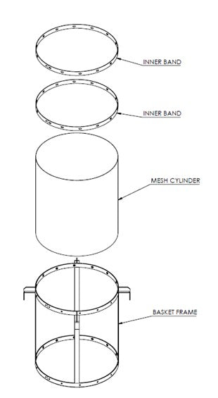 Custom - Screen Basket 17.75"/23"OD x 20"L