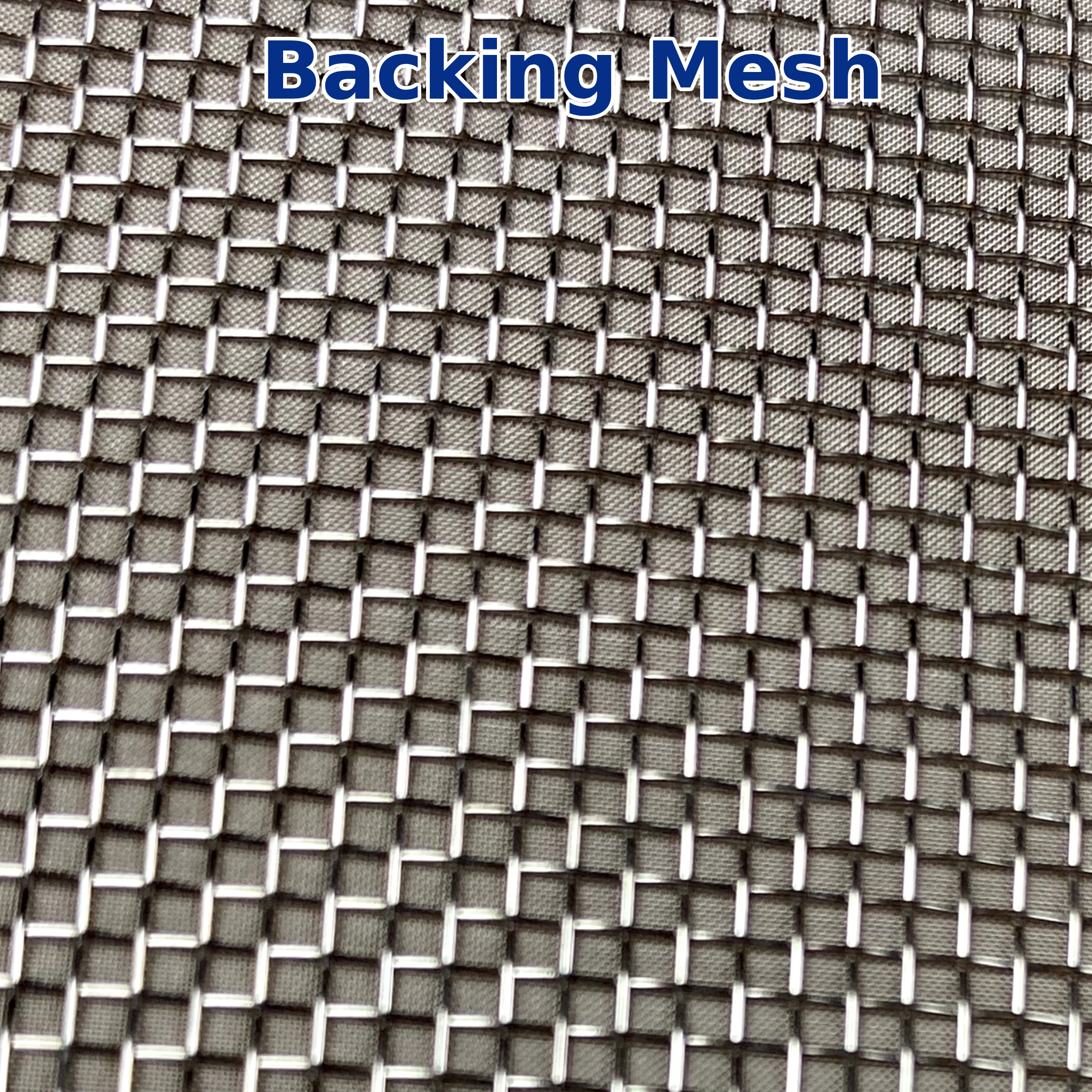 Close-up of optional stainless steel backing mesh used to reinforce 24-inch replacement screens in high-impact vibratory screening applications