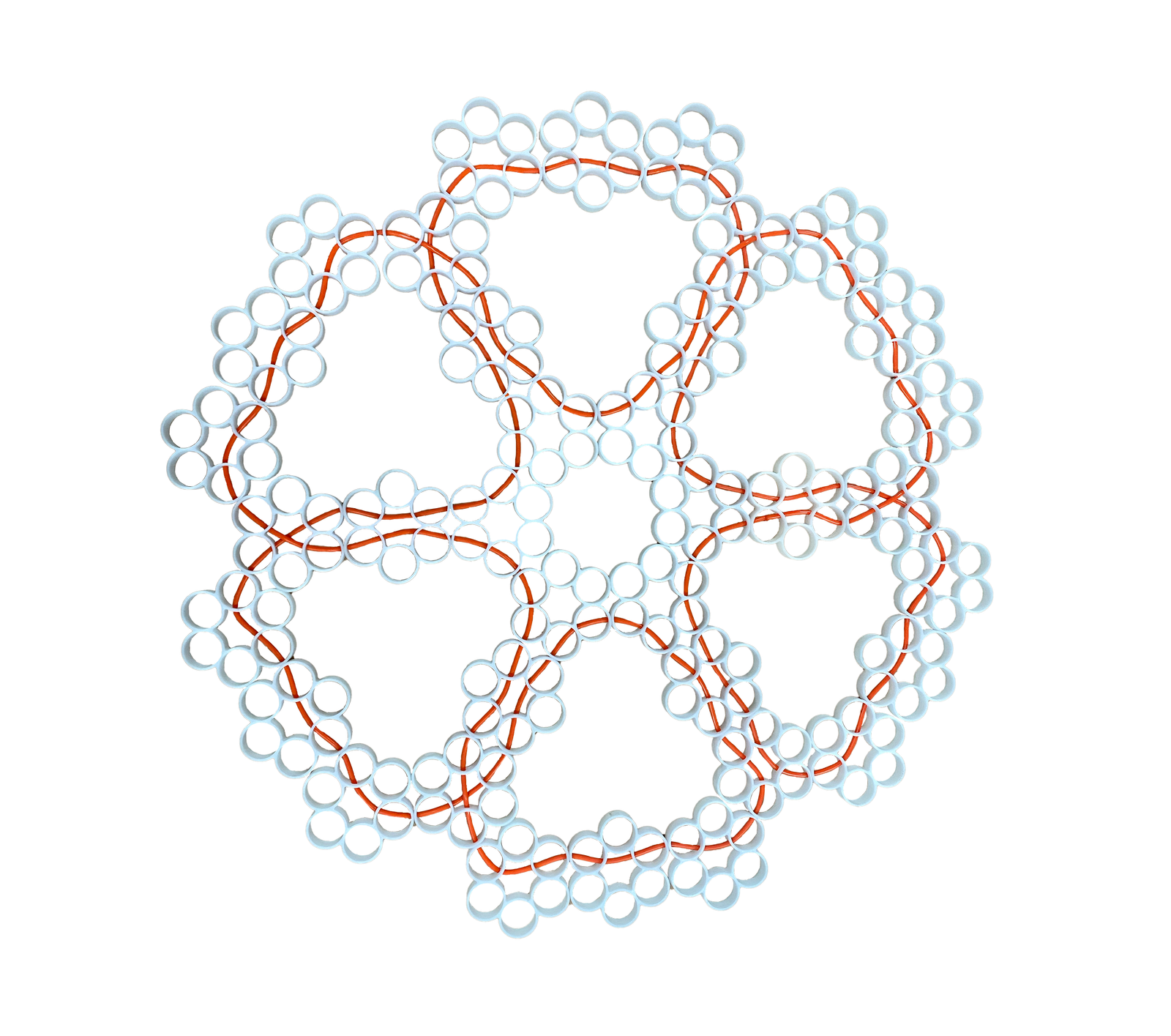Power Wheel made up of FDA nylon honeycomb de-blinding sliders and polyurethane belt used to keep material in the most efficient part of the screen mesh for increased throughput