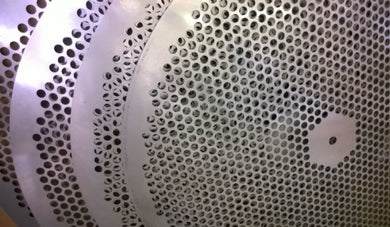 Stainless Perforated Plate which is used in clean ring and de-blinding assembly self-cleaning screen setups for minimizing de-blinding and maximizing screen throughput efficiency