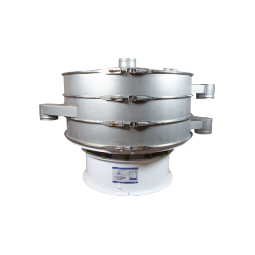 SiftPro 60 Vibratory Screener Unit with 2 screens and 3 out-spouts, with a cover.