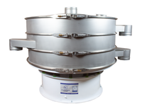 SiftPro 60 Vibratory Screener Unit with 2 screens and 3 out-spouts, with a dome cover.