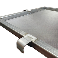 Welded tube-steel basket frame, mesh on bottom, 4 fixed mounting tabs.