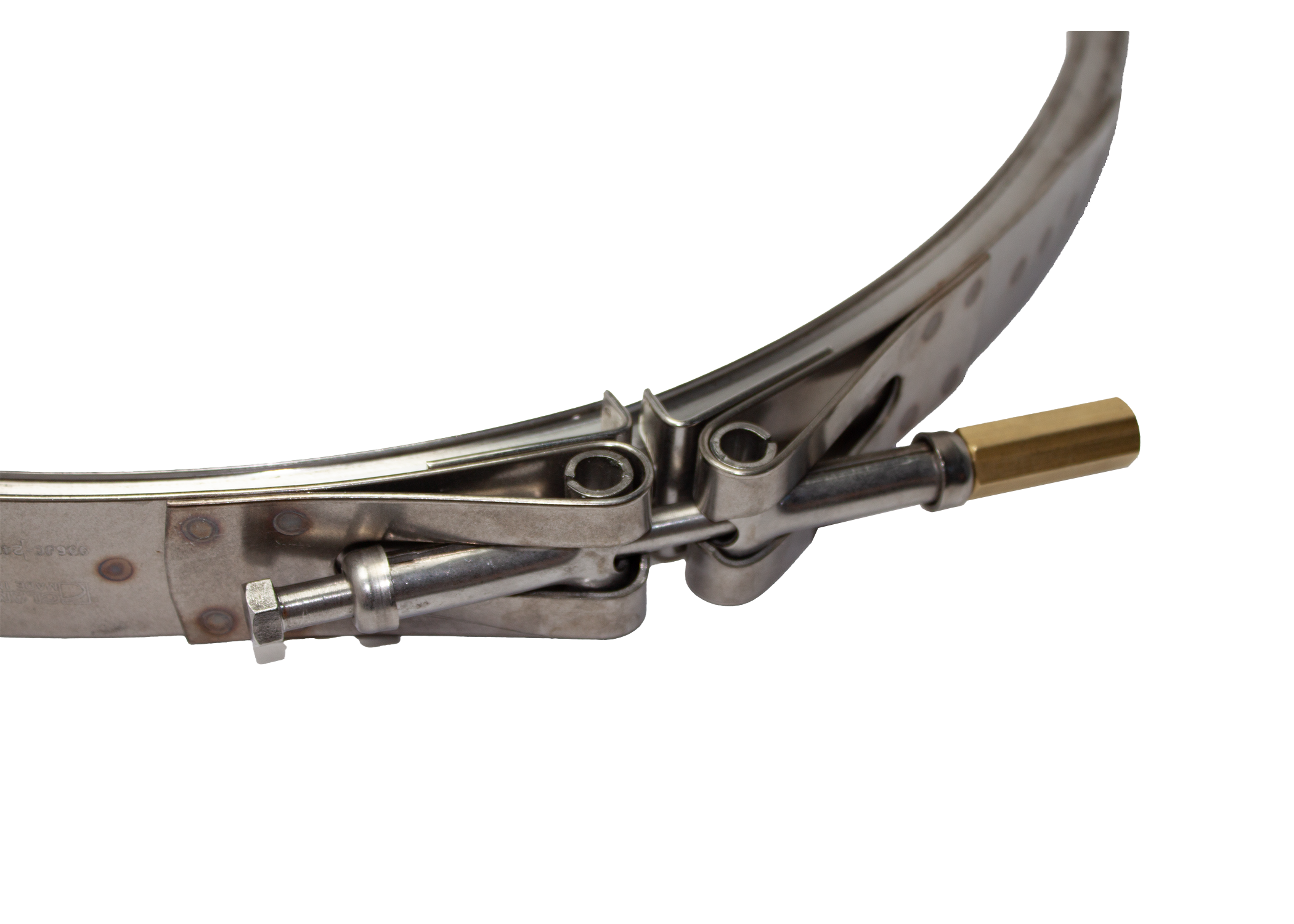 Stainless steel clamp ring construction for corrosion resistance and durability. Bolt-on design provides secure attachment across screener frames.