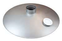 Stainless steel domed cover assembly with inspection plugs for dust control and avoid any product contamination
