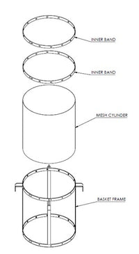 Screen Basket 17.75"/23"OD x 20"L - Custom - ScreenerKing®