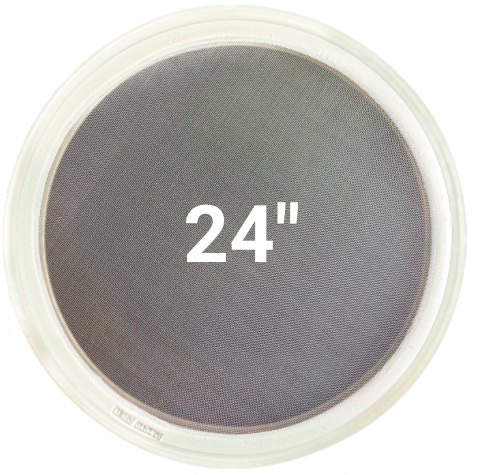 24-inch stainless steel replacement screen for round vibratory screener – compatible with Sweco®, Kason®, and Midwestern® frames