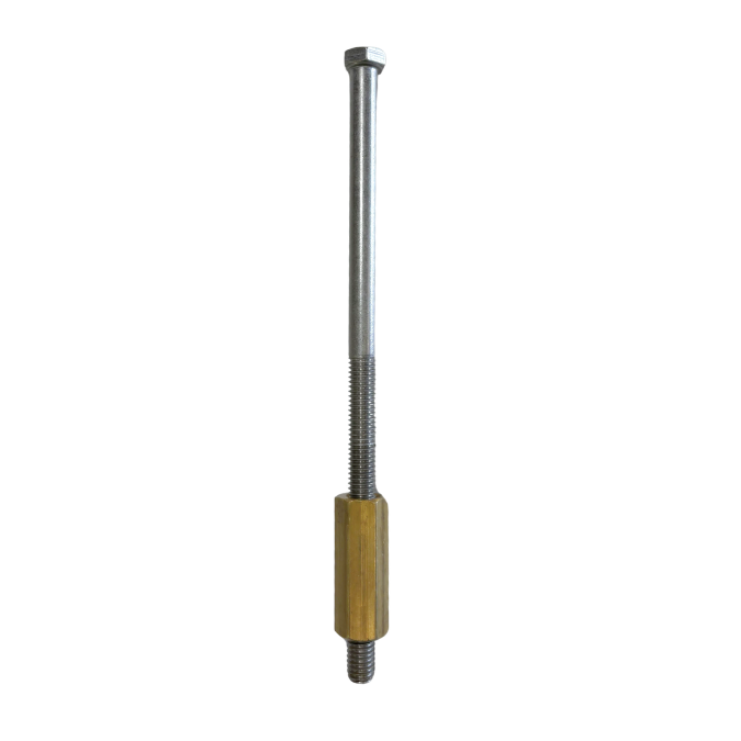 This stainless-steel clamp bolt and nut assembly is engineered to secure vibratory screener clamp rings in industrial separation equipment. 