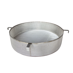 This all-mesh drum screen filter features a sleek, low-profile 20.5" outer diameter and 5" depth, optimized for precise manual handling and mid-sized batch processing.