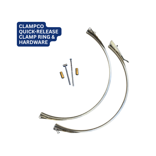 Better sealing and stability with stainless steel, Clampco-brand hardware
