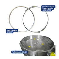 Optimize your vibratory screener operations with our Plexiglass Cover Assembly, featuring a 5-inch-diameter center hole for easy material input and visibility