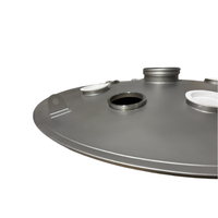 This cover has 4 lifting eyes let the cover come straight off the separator without prying at the rim.