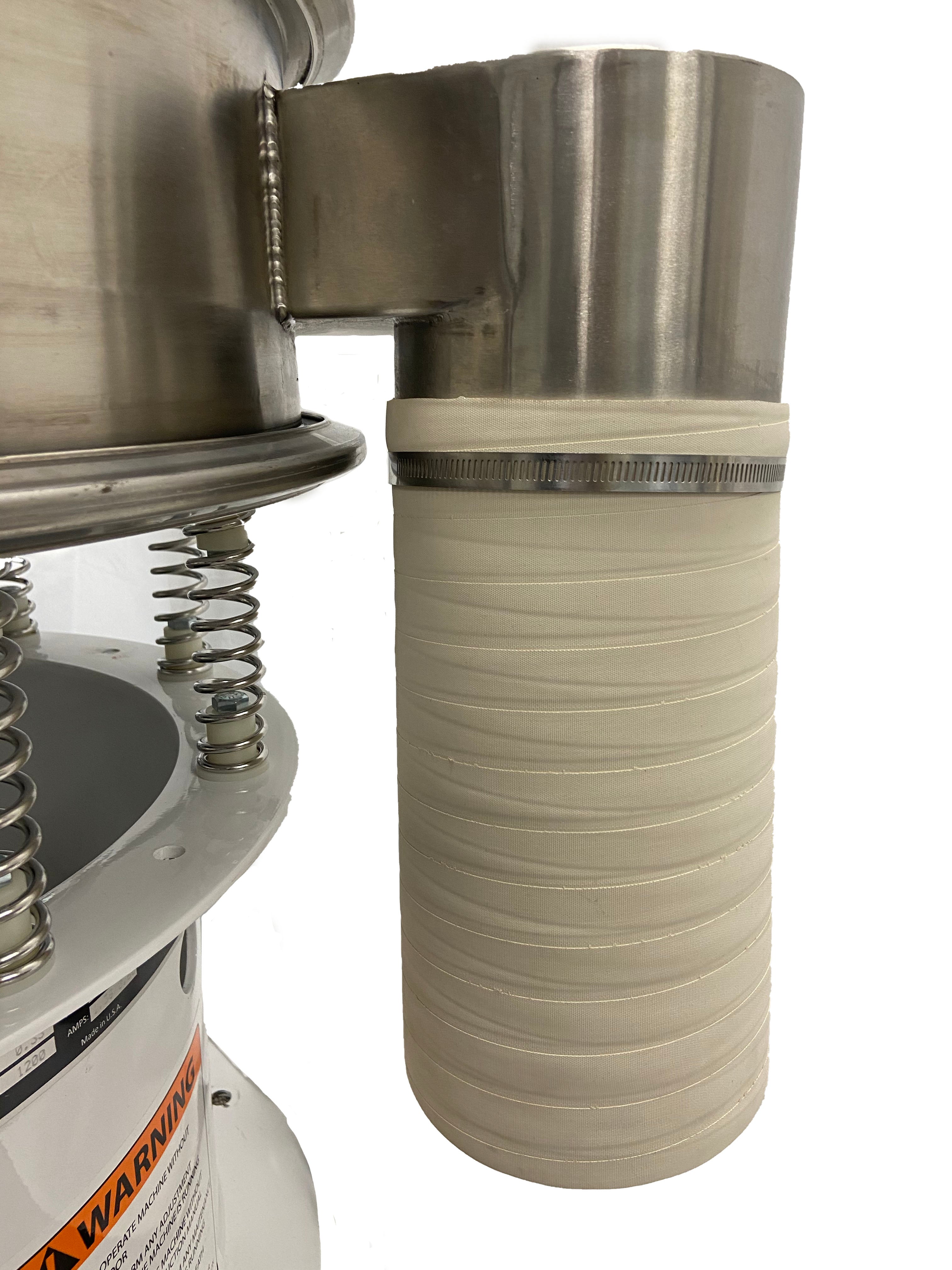 Securing tubing for Sweco style screener sleeves in food, pharmaceutical, and aggregate processing