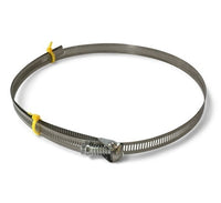 Quick Release Connector Boot Clamp attaches connector boots to vibratory screener discharge ports